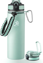 GOSWAG Insulated Sports Water Bottle, 24oz 2 Lids, Stainless Steel Water Bottles by GOSWAG