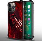 for iPhone 13 Pro Max Case, Gestures Funny Skull Pattern Graphic Design Girl - Image 2