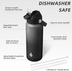 BJPKPK Water Bottle with Straw Lid, 24oz Vacuum Insulated Water Bottles - Image 3