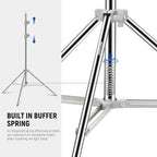 NEEWER Upgraded 75"/190cm Light Stand Stainless Steel Spring Loaded, Foldable - Image 2