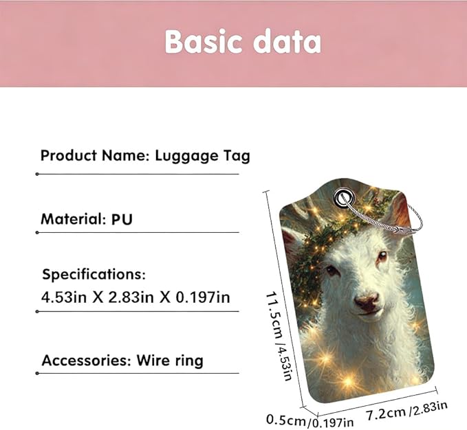 2 Pack Magical White Deer Luggage Tags, Enchanted Forest ID Tags - Image 3