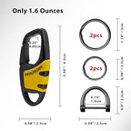 Keychain with Carabiner Clip, 4 Heavy Duty Key Rings and D Ring - Image 5