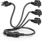 3.3FT 3 Prong 1 to 3 Extension Cord Splitter, Indoor Outdoor Power Cable by Cable+Nahao