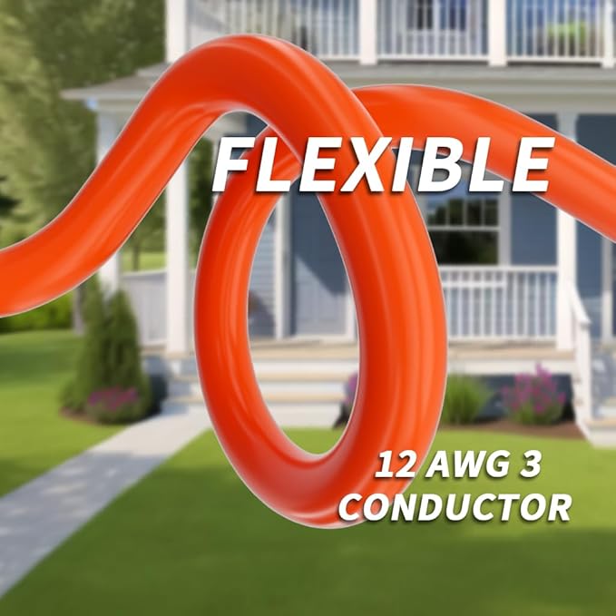 PlugSaf 6 FT 2 Pack 12/3 Gauge Heavy Duty Outdoor Extension Cord Waterproof - Image 4