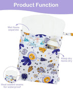 ALVABABY 2pcs Waterproof Wet Dry Bags, Reusable - Image 6