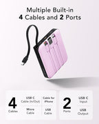VRURC Portable Charger with Built-in Cable, 10000mAh 22.5W Fast Charging USB C - Image 6