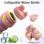 Silicone Collapsible Sports Water Bottles 500ml 16oz, Leak proof Twist Cap BPA - Image 5