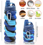 Silicone Collapsible Water Bottles, 16oz（500ml） Portable Foldable Expandable - Image 2