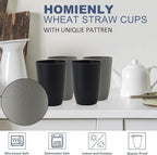 Homienly Drinking Glasses 16oz Wheat Straw Cups-Stackable and Reusable Cups - Image 3