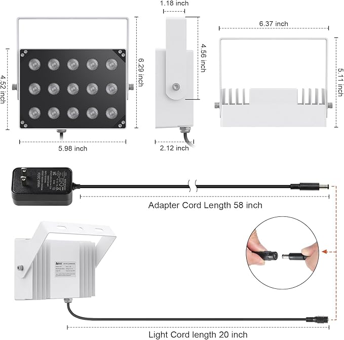 Univivi IR Illuminator 15 LEDs 90 Degree Wide Angle IR Lights - Image 4