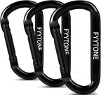 Black Steel Heavy Duty Carabiner Clip, 880 lbs 3" Carabiners D Ring Spring Snap by FYYTONE