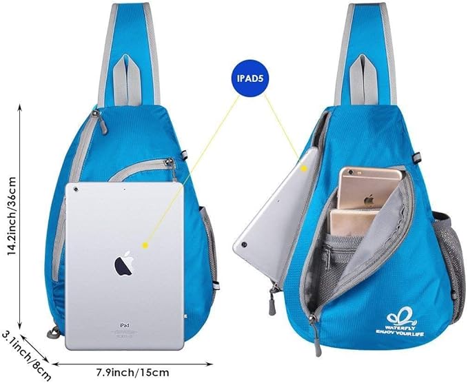 WATERFLY Crossbody Sling Bag Small Water Resistant Backpack Lightweight - Image 3