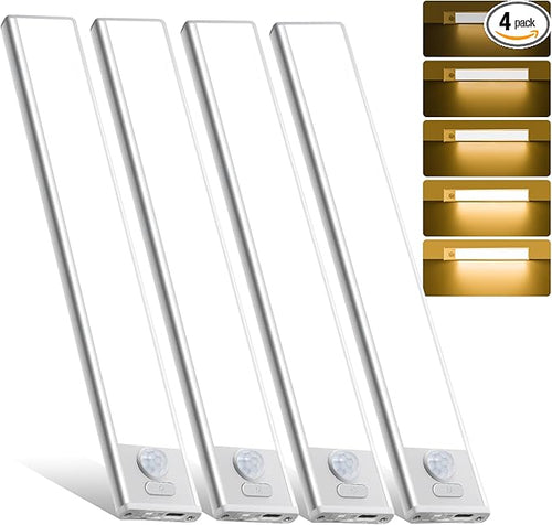 14inch Under Cabinet Lighting, 4 Pack Rechargeable Motion Sensor Light Indoor by AVEVA