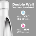 Volhoply 17oz Insulated Stainless Steel Water Bottle, Double Wall Vacuum Flask - Image 3