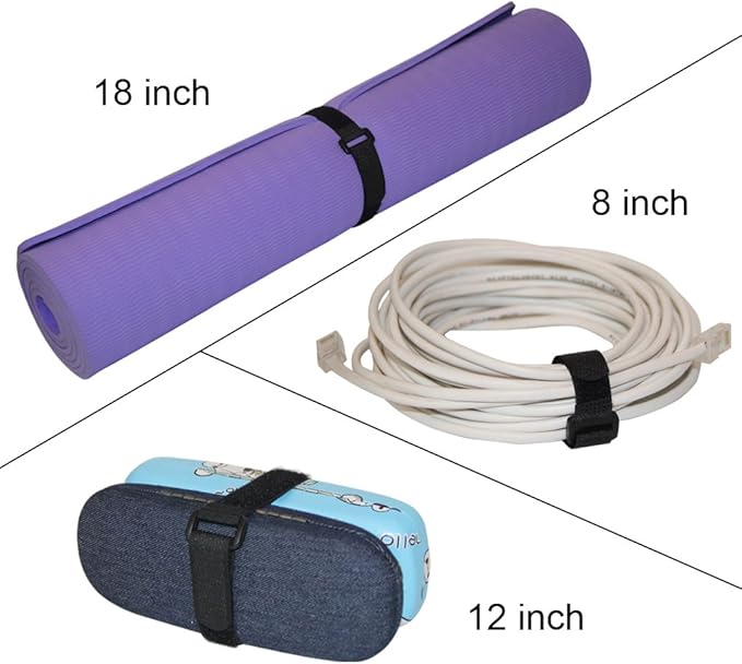 YiwerDer 1 x 12" Hook and Loop Reusable Fastening Nylon Cable Straps, Durable - Image 6