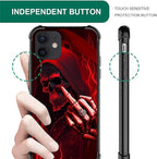 for iPhone 11 Case, Gestures Funny Skull Pattern Graphic Design Girl Boy Soft - Image 4