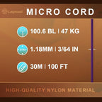 Micro Paracord, 1.18mm x 100ft Thin Mini Utility Braided Small Paracord - Image 2