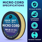 TECEUM Micro Paracord – 1.18 mm X 125 ft – Micro Utility Cord – Thin Braided - Image 4