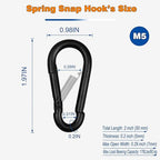 30PCS M5 Heavy Duty Carabiner Clip, 2Inch Snap Hook Quick Link Small Carabiner - Image 2