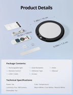 Combuh Black Operated Battery Powered Motion Sensor Ceiling Lights Wireless - Image 8