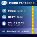 TECEUM Micro Paracord – 1.18 mm X 125 ft – Micro Utility Cord – Thin Braided - Image 2