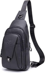 Hebetag Leather Sling Bag Crossbody Backpack by Hebetag