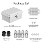 LeMotech Electrical Box, IP67 Waterproof Hinged Cover Stainless Steel Latch - Image 9