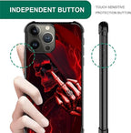 for iPhone 16 Pro Case, Gestures Funny Skull Pattern Graphic Design Girl Boy - Image 2