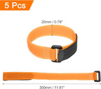 MECCANIXITY 5Pcs Reusable Battery Tie Down Straps, 0.8x12" Orange Nylon - Image 2