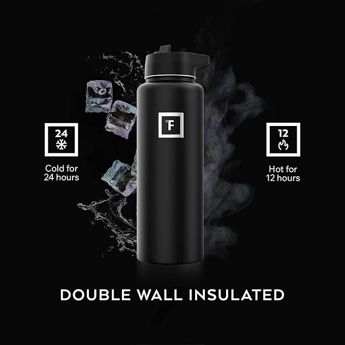 IRON °FLASK Camping & Hiking Hydration Flask - 40 oz Blue Waves - Image 4