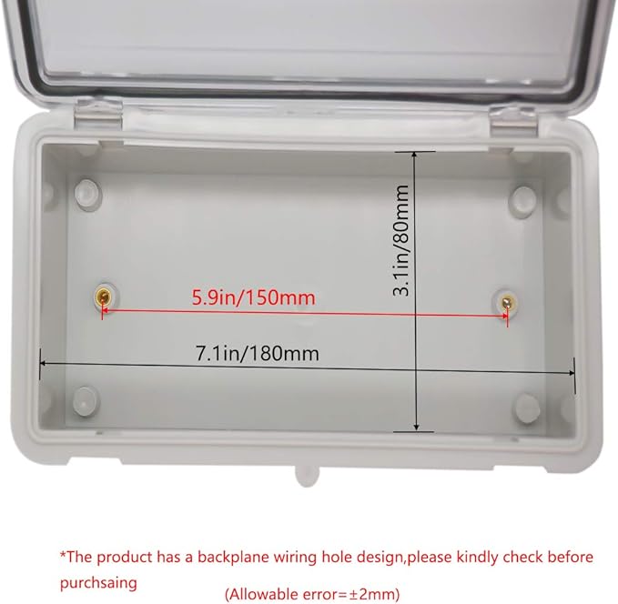Zulkit 2pcs Junction Box ABS Plastic Dustproof Waterproof IP65 Electrical Boxes - Image 5