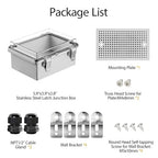 LeMotech Electrical Box, IP67 Waterproof Hinged Clear Cover Stainless Steel - Image 9