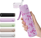 9oz Small Water Bottles with Straw, Mini Water Bottle with One-Hand Open Design by Exllena