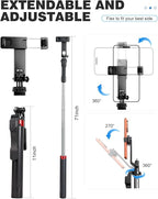 71" Phone Tripod Selfie Stick for iPhone/Android/Camera, Cell Phone Tripod Stand - Image 3