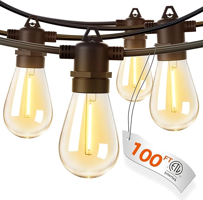 addlon 100FT Outdoor String Lights LED Waterproof Patio Lights by addlon