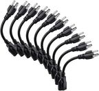 Miady Short Power Extension Cord Outlet Saver, 3 Prong by Miady