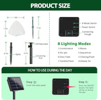 OZS 2PK 32LED 55FT Mushroom Solar Garden Lights Outdoor, Solar String Lights - Image 8