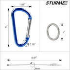 STURME 2" Aluminum D Ring Carabiners Clip D Shape Spring Loaded Gate Small - Image 2