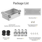 LeMotech Electrical Box, IP67 Waterproof Hinged Clear Cover Stainless Steel - Image 9