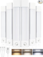 EZVALO 6-Pack Under Cabinet Lighting, Wireless Closet Lights, 50 LED by EZVALO