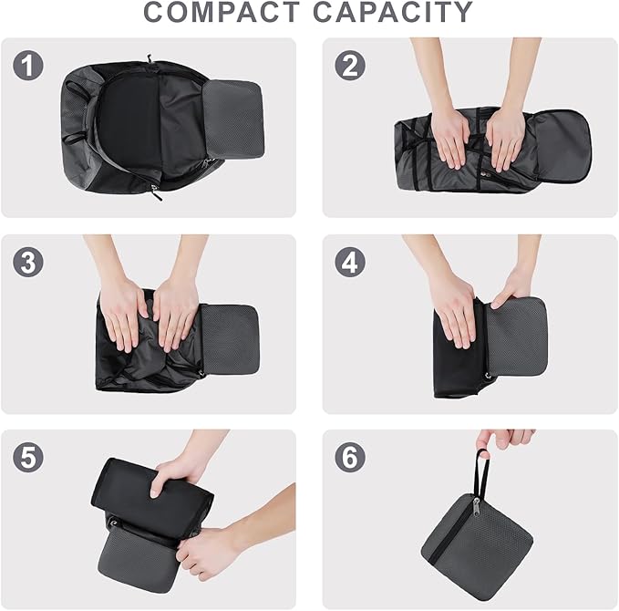 Lightweight Hiking Backpack 30L Packable Foldable Daypack Collapsible Travel - Image 8