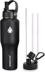 SENDESTAR Water Bottle 32oz, Wide Mouth Stainless Steel Vacuum Insulated Double by Sendestar