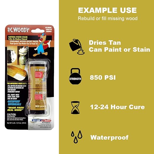 PC Products PC-Woody Wood Repair Epoxy Paste Two-Part 10 gal in Two Pails Tan - Image 2