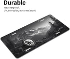 Mountain Compass License Plate Black White Adventure Design - Image 3