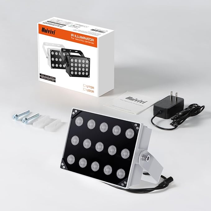 Univivi IR Illuminator 15 LEDs 90 Degree Wide Angle IR Lights - Image 5