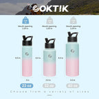 COKTIK 22oz Sports Water Bottle, Stainless Steel Water Bottle - Image 2