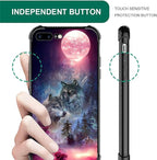 for iPhone 7 Plus/8 Plus Case, Star Two Wolfs Howling Pattern Graphic Design - Image 7