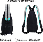 Peicees Small Sling Bag for Women Mens Convertible Crossbody Backpack Shoulder - Image 3
