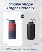 Coolflask Water Bottle with Straw, 32 oz Insulated Metal Water Flask with Straw - Image 3