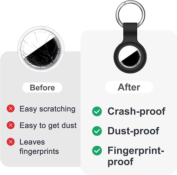 Linsaner Holder for AirTag 2nd Gen & 1st Gen, Silicone Case Keychain Key Ring - Image 6